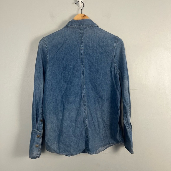 Banana republic THE PERFECT COTTON-HEMP SHIRT in medium wash size XS - Picture 5 of 7